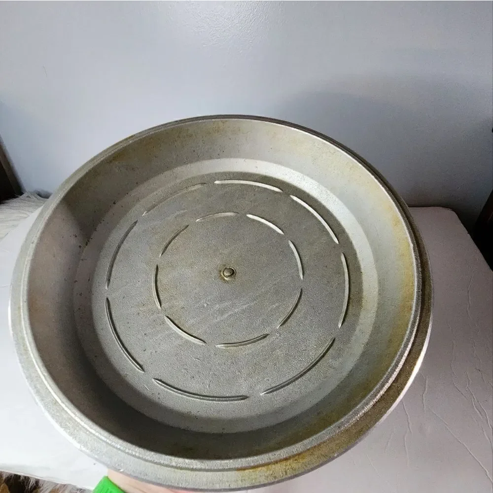 Vintage Club Aluminum Pot Dutch Oven 4 Qt Pan with Lid Turquoise/Teal/off white